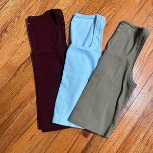 American Eagle Outfitters Tank Tops - Burgundy, Light Blue, Olive